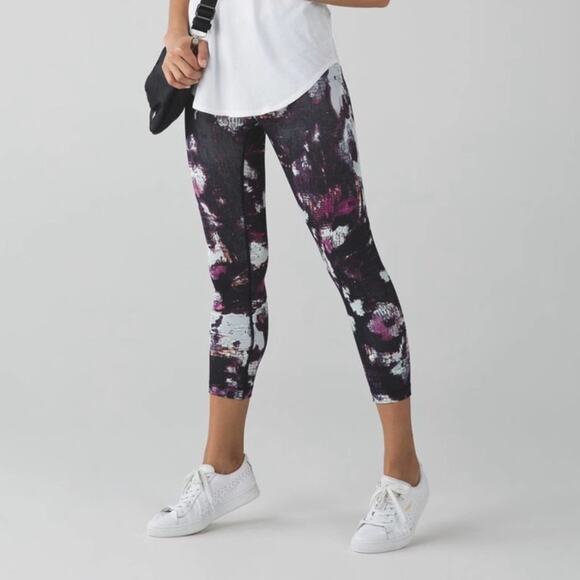 Lululemon Luon Wunder Under leggings Crop Kara Blossom Multi Women's 6 - Picture 1 of 10